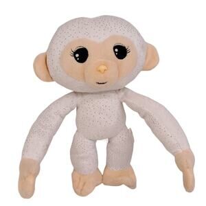 Fingerlings White Plush Monkey Sparkles Glitter 9" Posable Arms Stuffed Animal